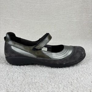 Naot Shoes Womens 41 US 10 Kirei Mary Jane Gray Hook &‎ Loop Comfort Round Toe